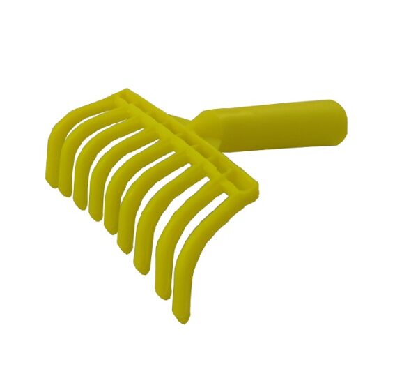 Rastrello per olive in plastica gialla