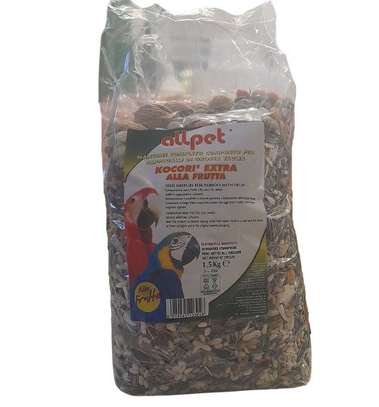 kokorì mangime frutta pappagalli All Pet 1,5 Kg