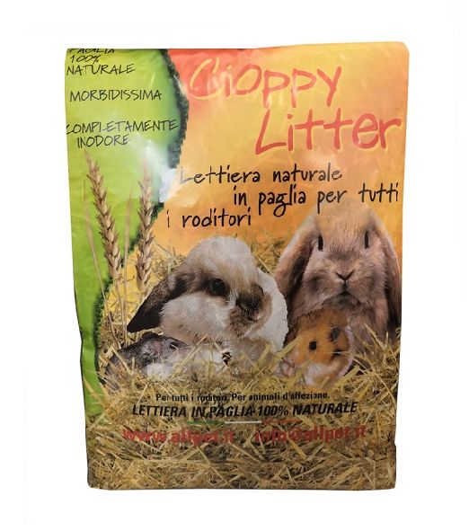 Lettiera di paglia per roditori Cioppy Litter nella confezione da 1kg All Pet