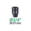 Dimensioni Raccordo automatico a filetto 3/4" Claber