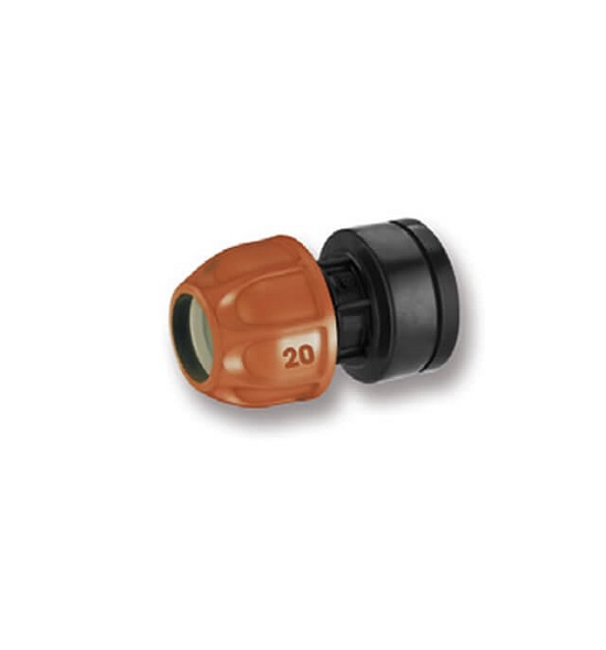 Raccordo Semplice Per Tubo Irrigazione 20 Mm, Abrisa, Tappo Terminale Antiperdita, 1 Pezzo