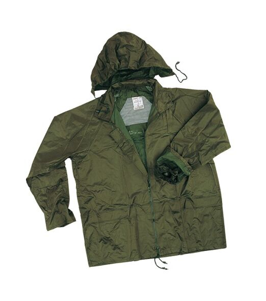 giacca impermeabile in pvc verde