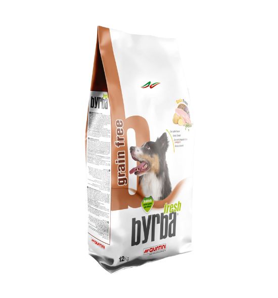 confezione di mangime per cani senza cereali Byrba Fresh Grain Free