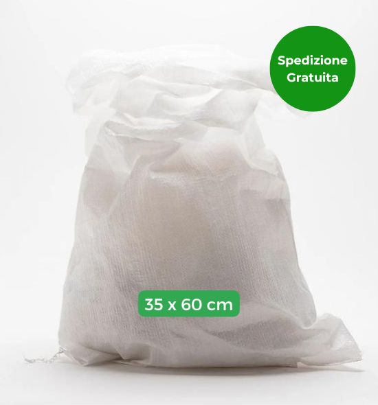 Sacco in polipropilene per la raccolta delle olive 35 x 60 cm colore bianco