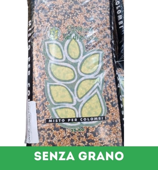 Confezione da 25 Kg di mangime misto colombi senza grano