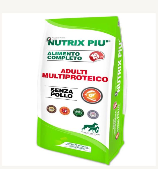 Nutrix più alimento completo multiproteico senza pollo 15 Kg