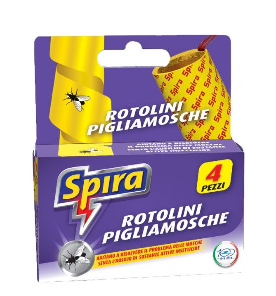 Confezione da 4 pezzi di rotolini spira per mosche