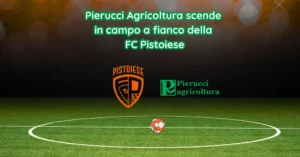 Banner che sancisce il rinnovato accordo di collaborazione tra Fc Pistoiese e l'azienda Pierucci Agricoltura