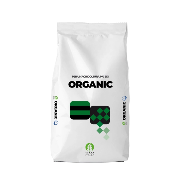 Confezione da 25 kg di Concime Organico Bioager FCP Cerea, fertilizzante biologico naturale per orti e giardini.