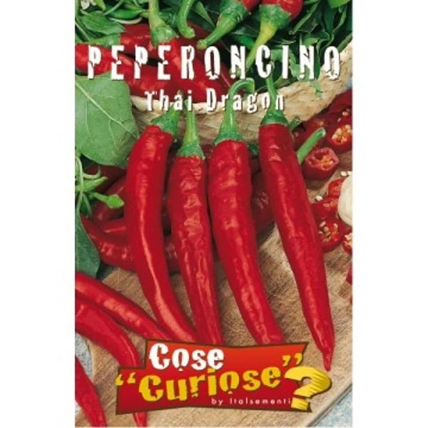 Confezione dei Semi di Peperoncino Thai Dragon per piante piccanti in vaso e orto
