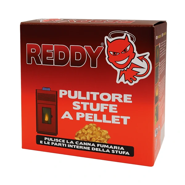 Confezione Reddy Pulitore Stufe a Pellet da 2 kg in granuli antifuliggine per la pulizia termica di braciere e canna fumaria