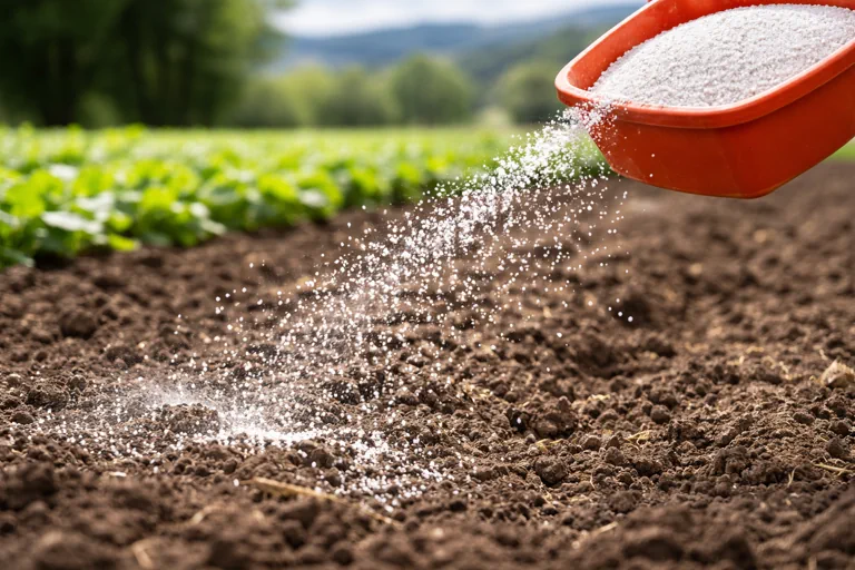 Sacco di calciocianamide nitrata utilizzata come concime in agricoltura