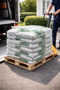 Scarico di merce su pallet